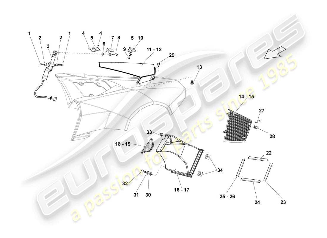 lamborghini reventon seitenverkleidung teilediagramm