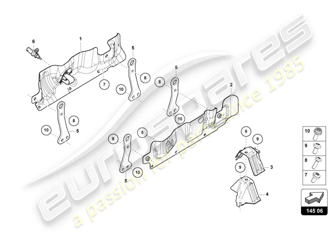 lamborghini urus (2020) hitzeschild teilediagramm