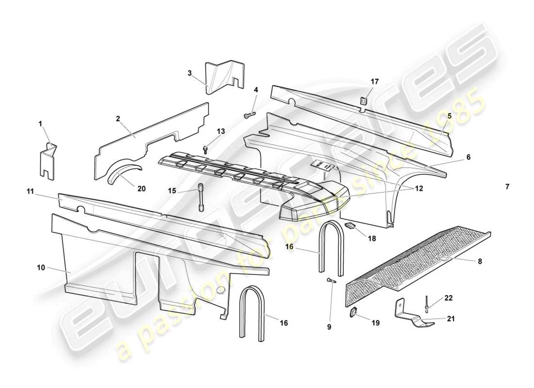 lamborghini reventon schallabsorbatoren ersatzteildiagramm