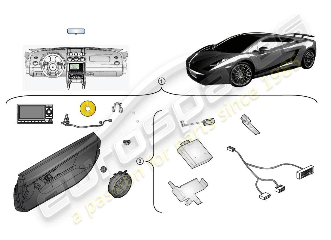 lamborghini superleggera (accessories) nachrüstsatz ersatzteildiagramm