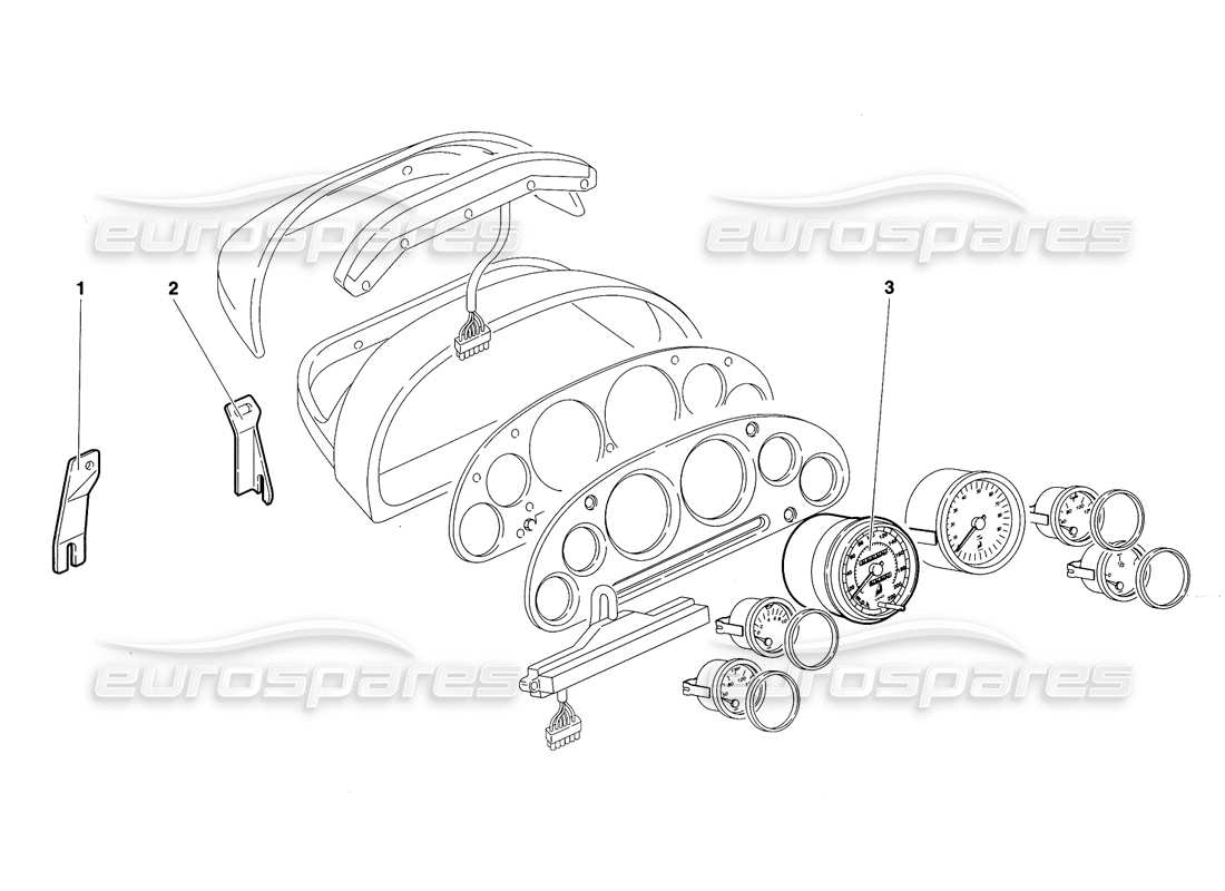 lamborghini diablo sv (1997) armaturenbrettinstrumente (gültig für rh d. - märz 1997) ersatzteildiagramm