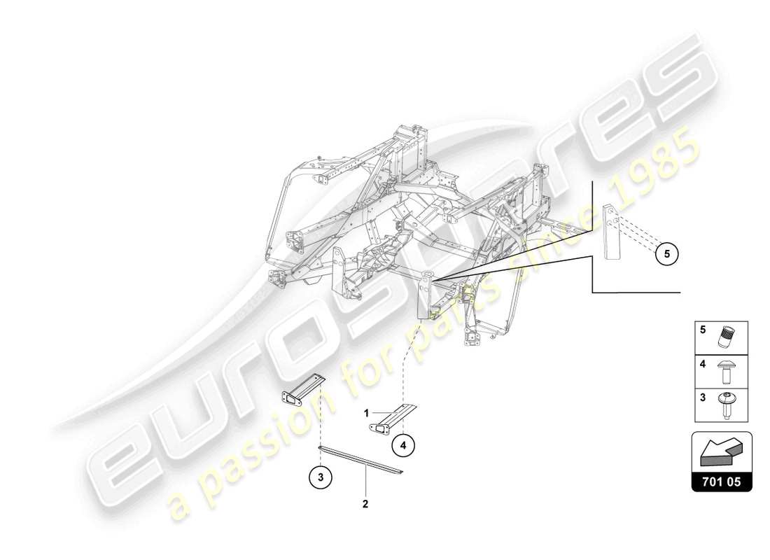 lamborghini sian roadster (2021) zierrahmen hinterteil ersatzteildiagramm