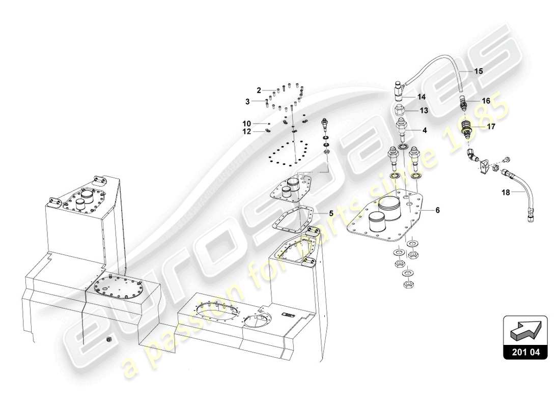 lamborghini super trofeo (2015) kraftstoffventile linke seite ersatzteildiagramm