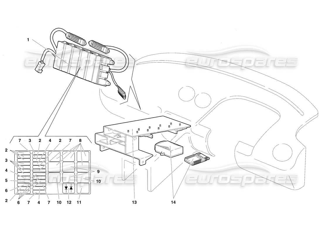 lamborghini diablo sv (1997) elektrisches system (gültig für rh d. - märz 1997) teilediagramm