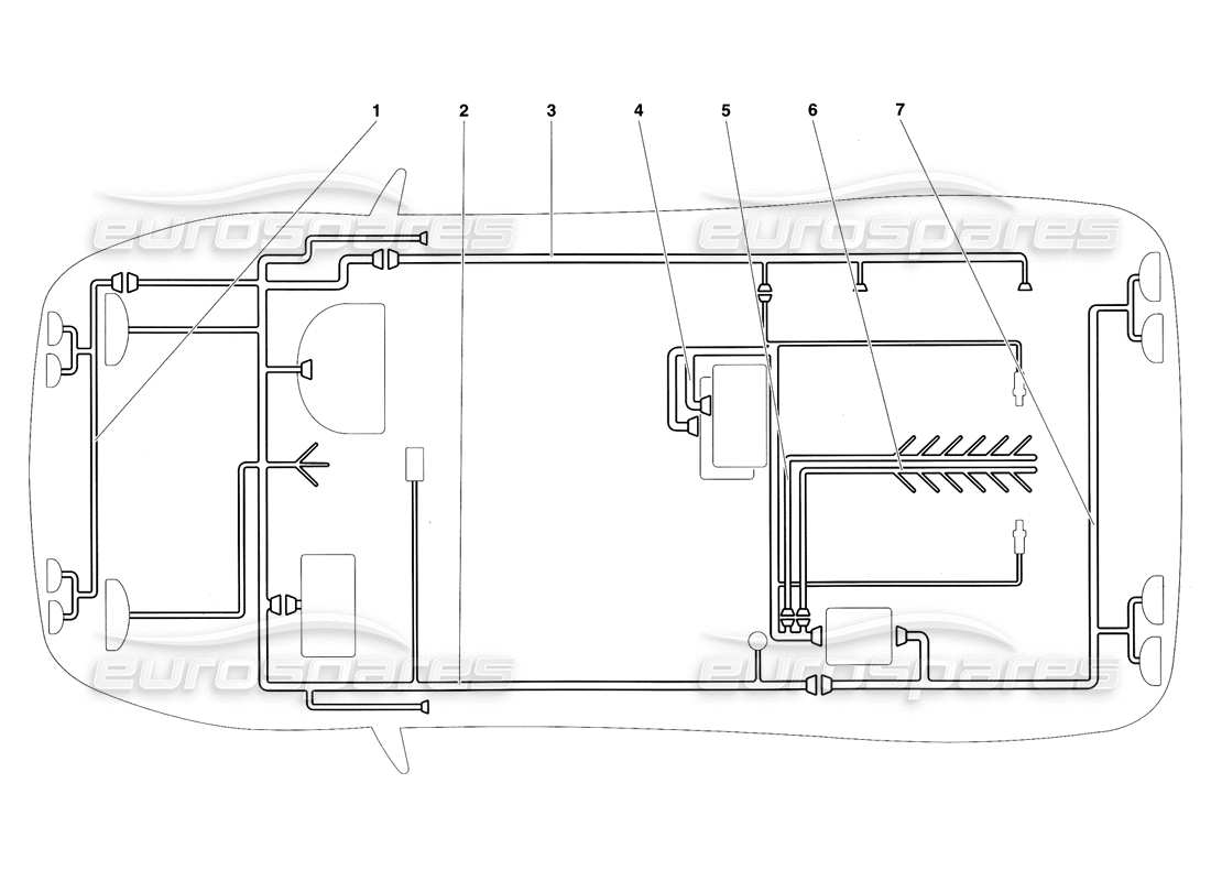 lamborghini diablo sv (1997) elektrisches system (gültig für rh d. - märz 1997) teilediagramm