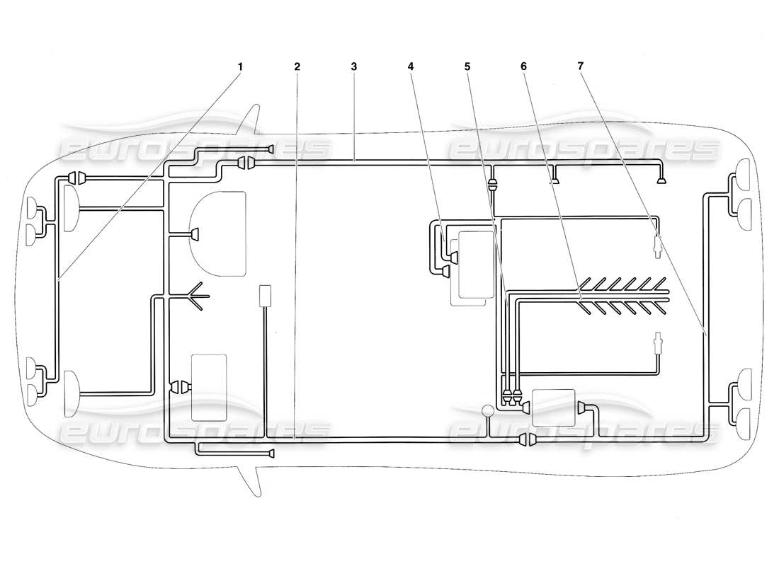 lamborghini diablo sv (1997) elektrisches system (gültig für rh d. – märz 1997) teilediagramm