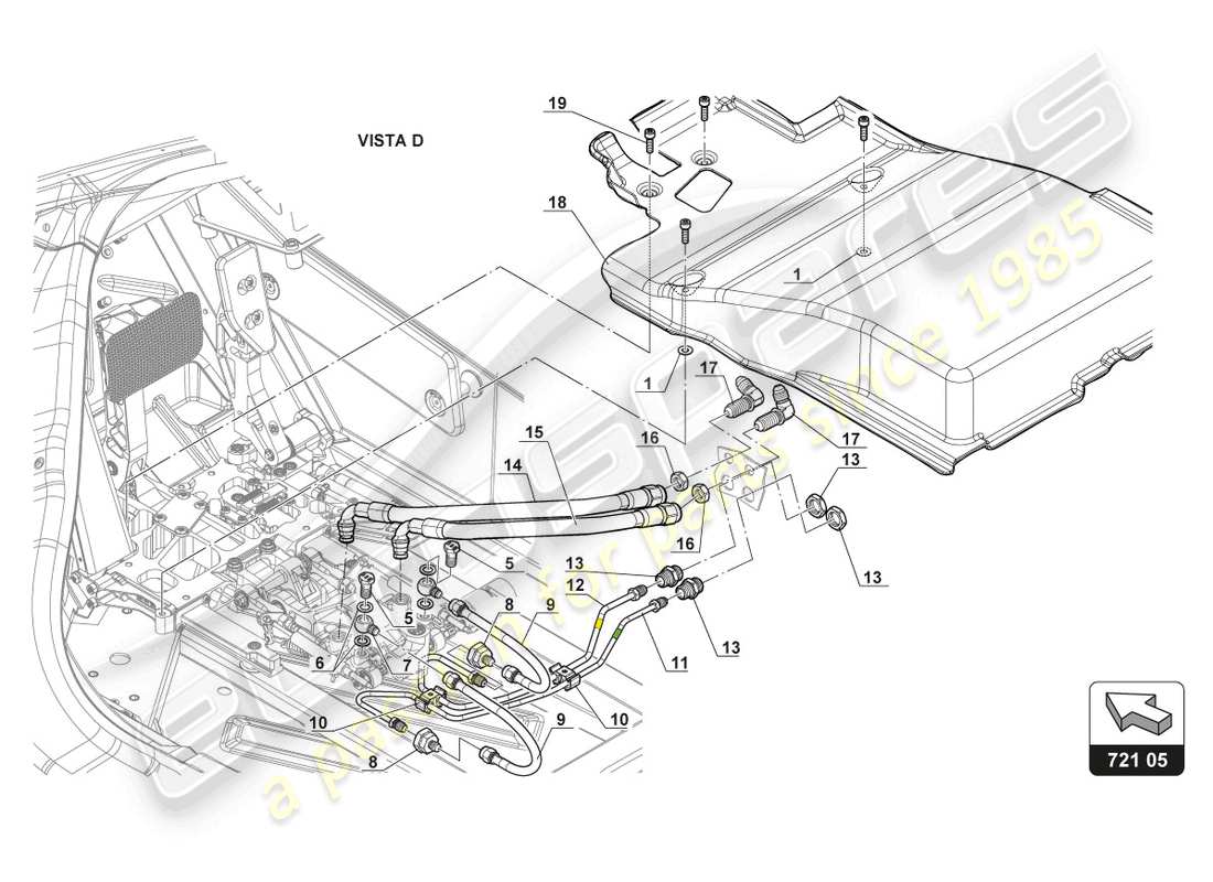 lamborghini gt3 evo (2018) pedalmechanismus teilediagramm