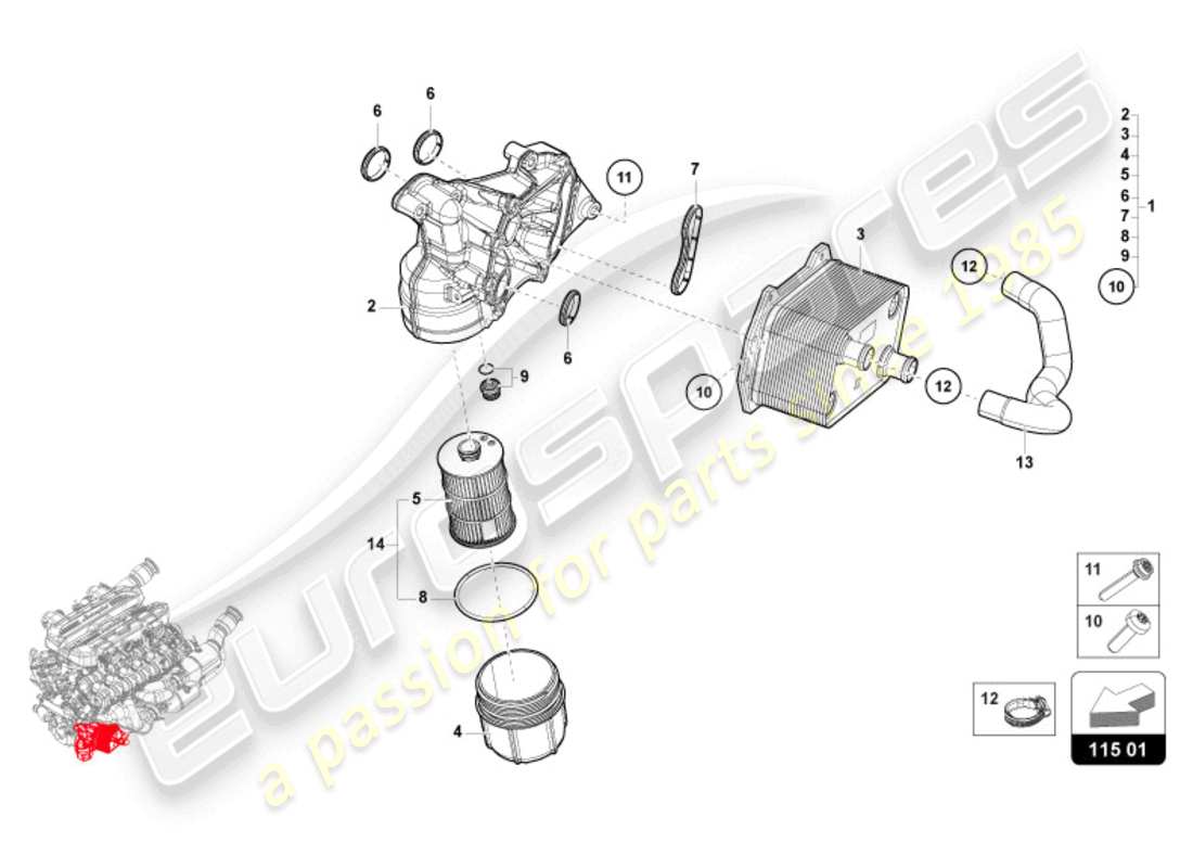 lamborghini revuelto coupe (2024) ölfilterelement ersatzteildiagramm