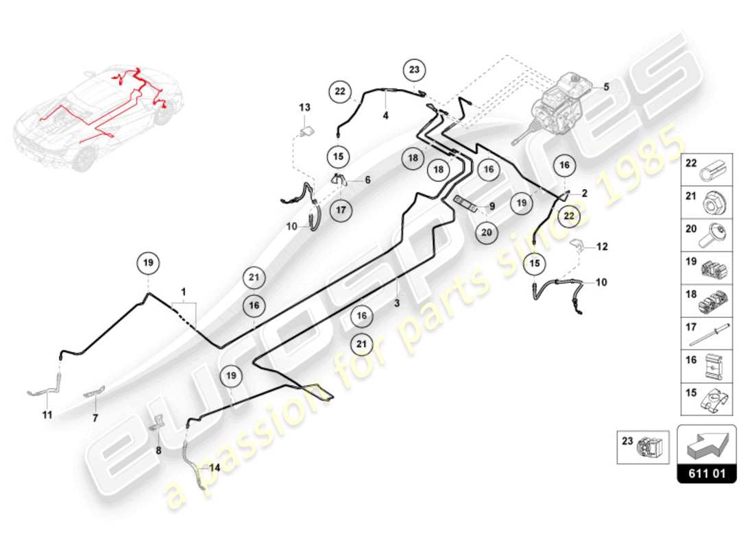 lamborghini revuelto coupe (2024) bremsrohr ersatzteildiagramm