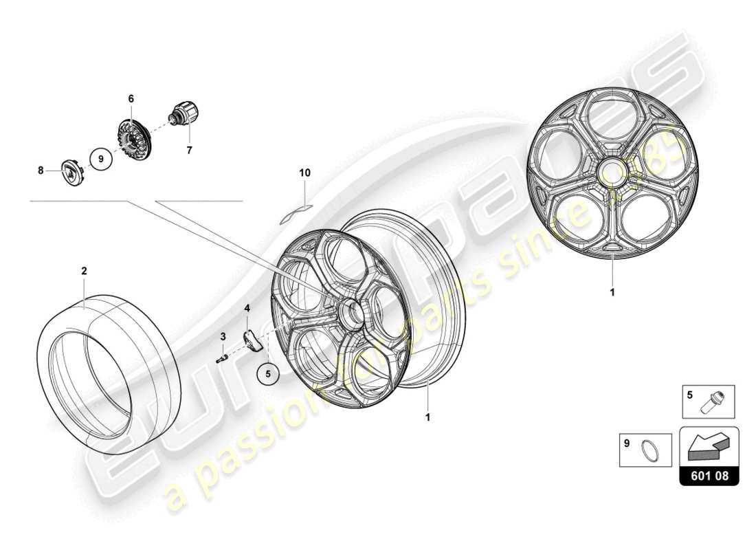 lamborghini countach lpi 800-4 (2022) räder/reifen ersatzteildiagramm