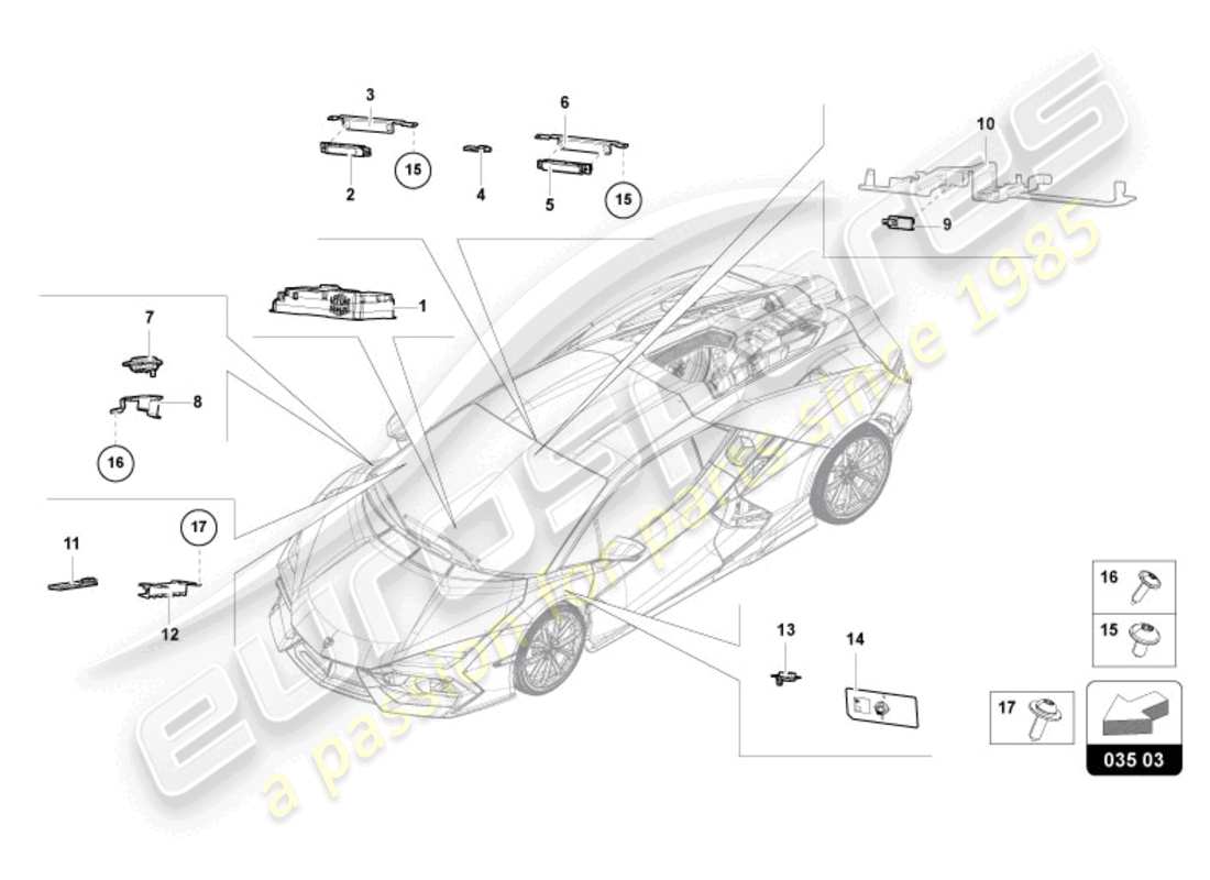 lamborghini revuelto coupe (2024) aerial-teilediagramm