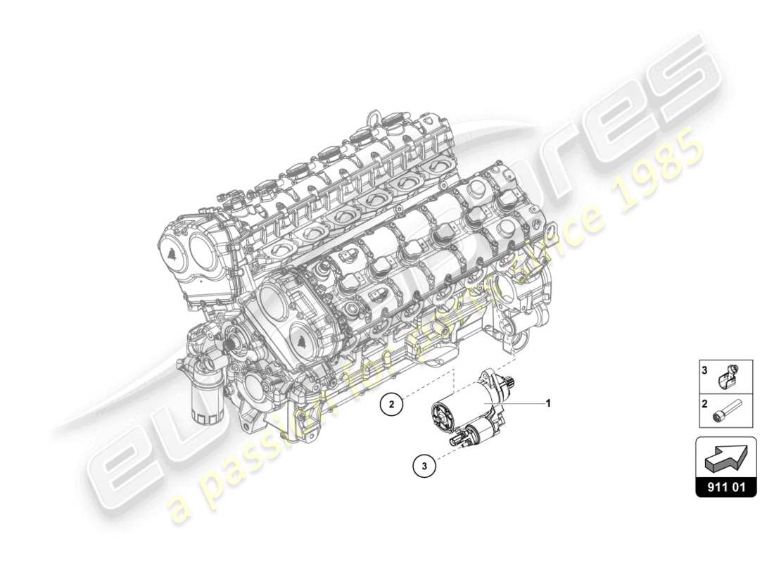 lamborghini sian roadster (2021) starter-ersatzteildiagramm