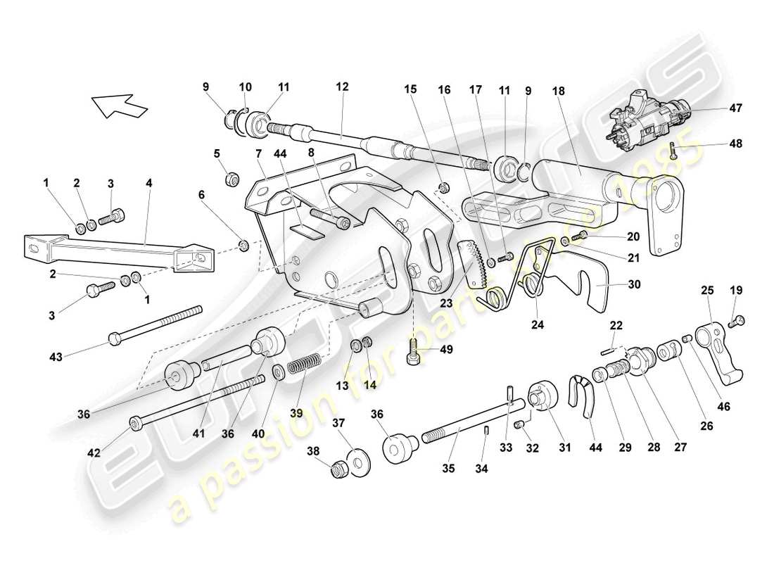 lamborghini reventon roadster lenksäule ersatzteildiagramm