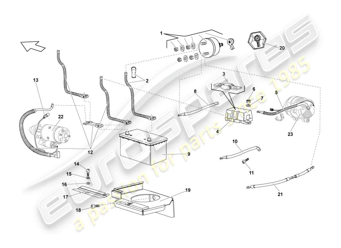 eine teilezeichnung aus dem lamborghini lp640 roadster (2009) teilekatalog