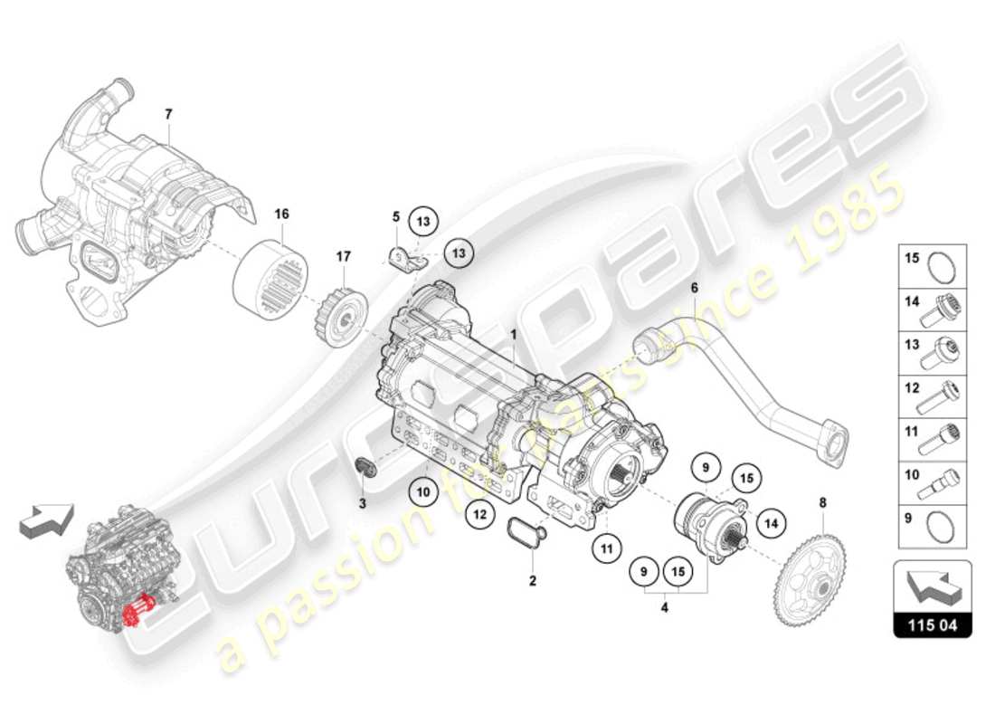 teilediagramm mit der teilenummer 07m115105af