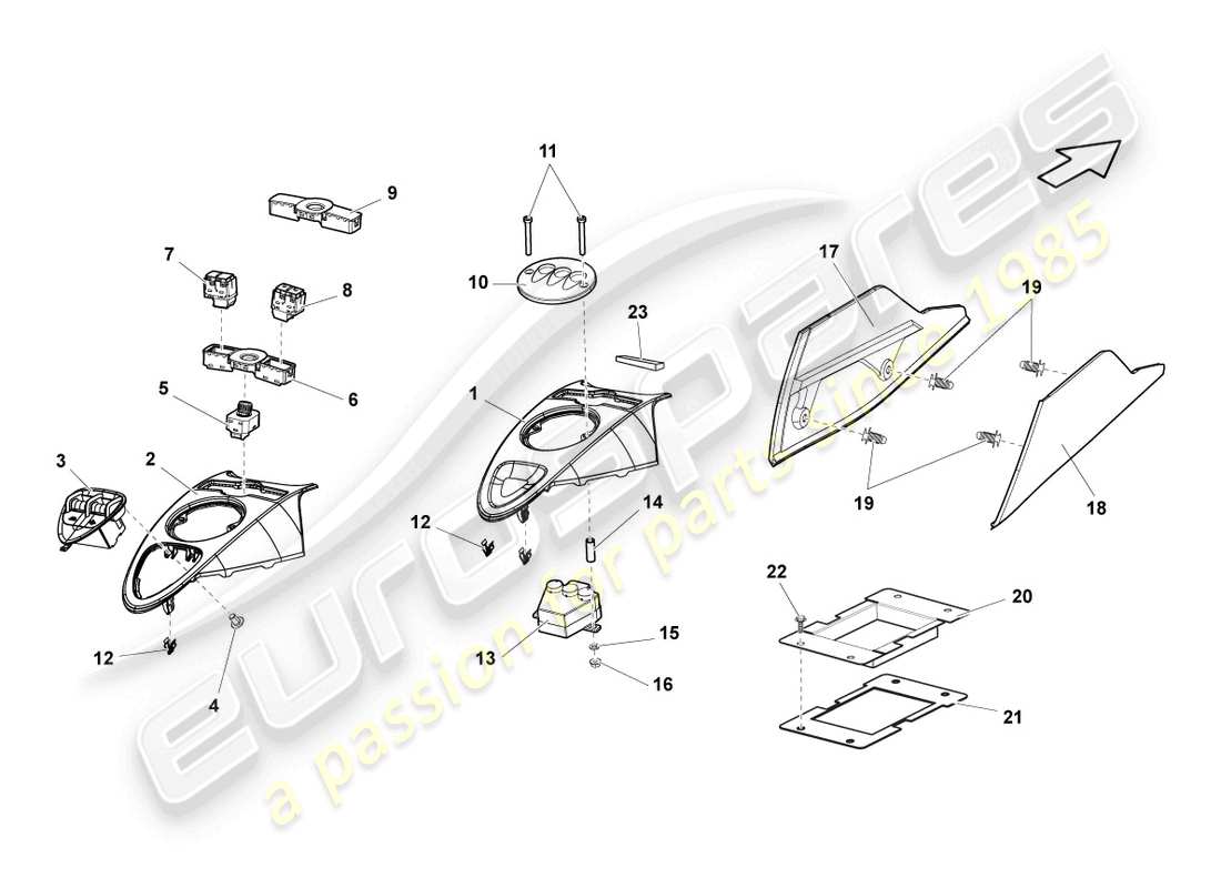 eine Teilezeichnung aus dem Lamborghini Gallardo Coupe (2008) Teilekatalog