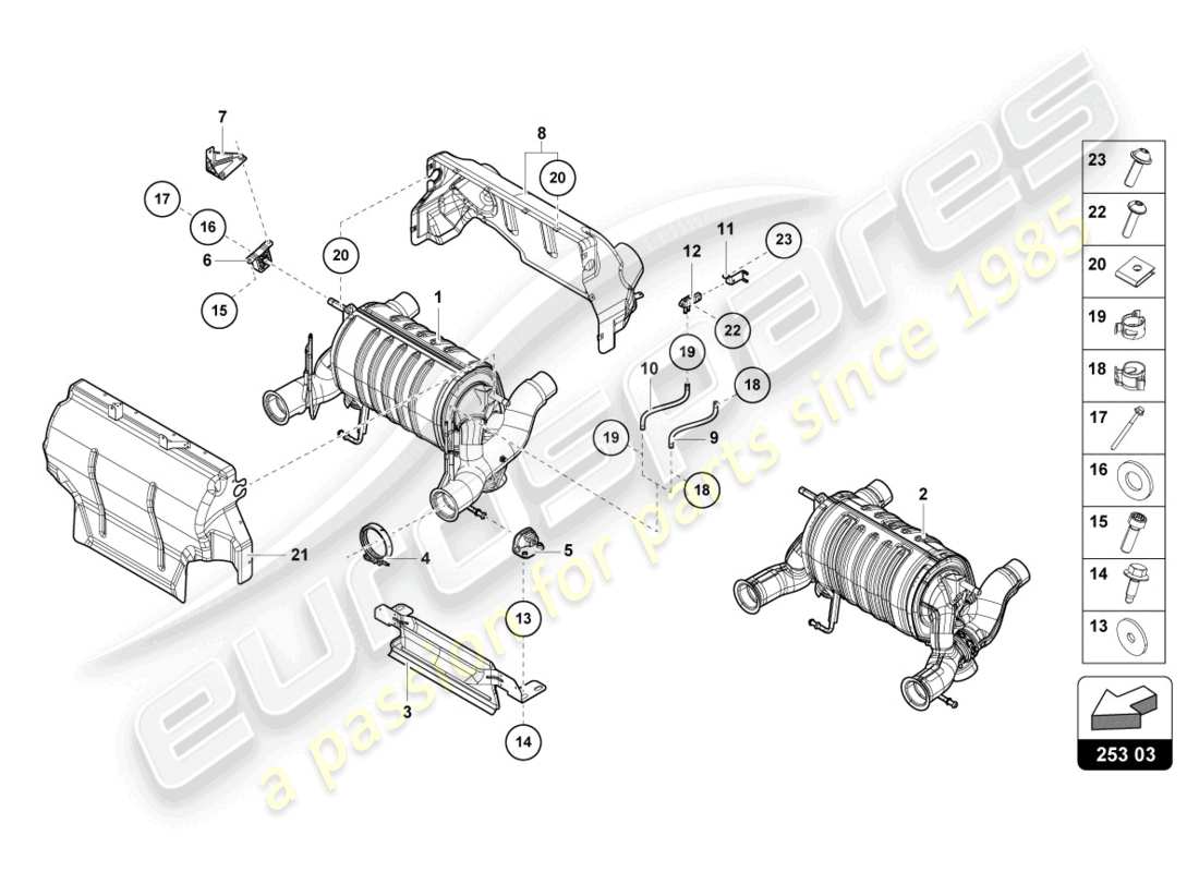 ein Teilediagramm aus dem Lamborghini Countach LPI 800-4 (2022) Teilekatalog