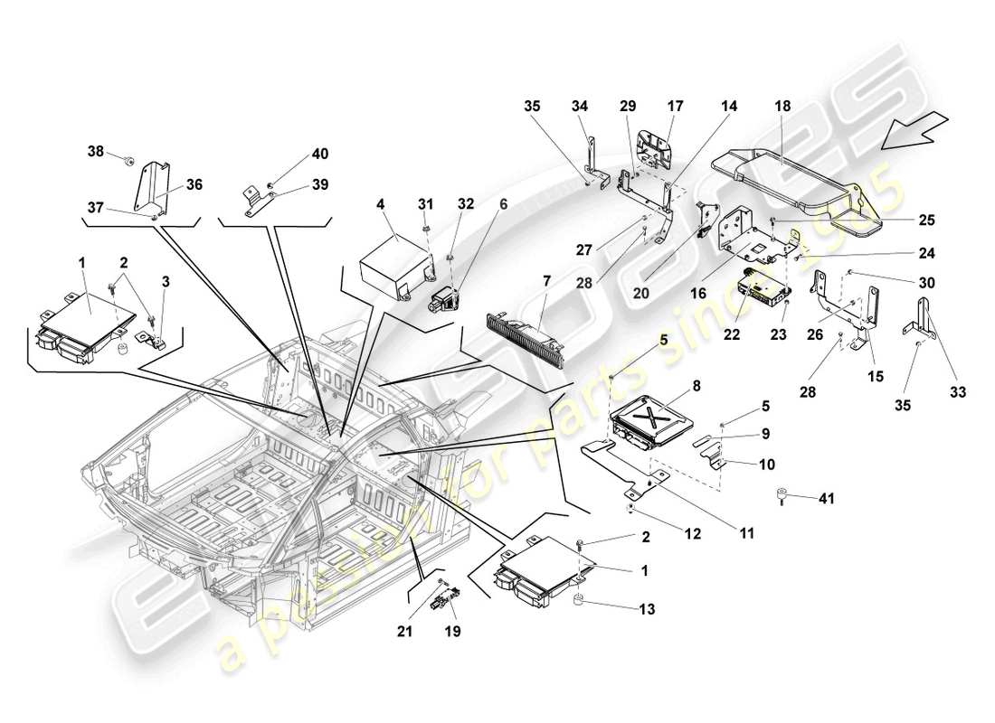 eine Teilezeichnung aus dem Lamborghini Gallardo Coupe (2005) Teilekatalog