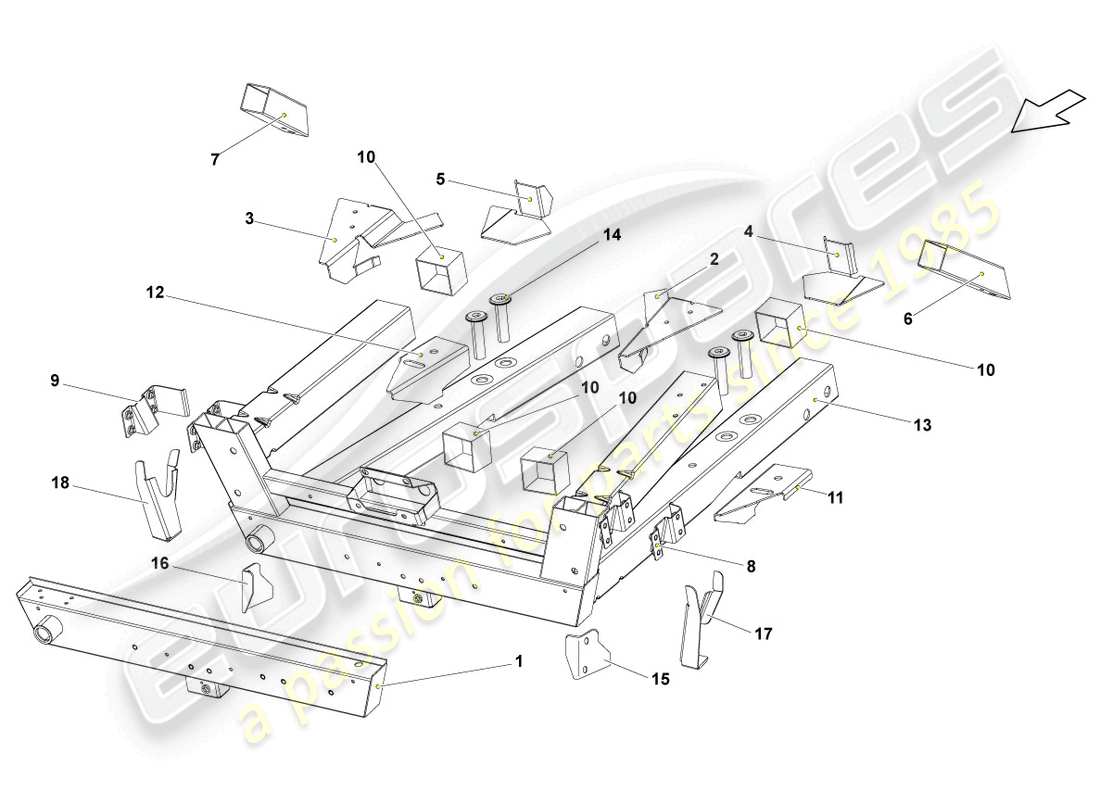 eine Teilezeichnung aus dem Lamborghini Gallardo Coupe (2005) Teilekatalog
