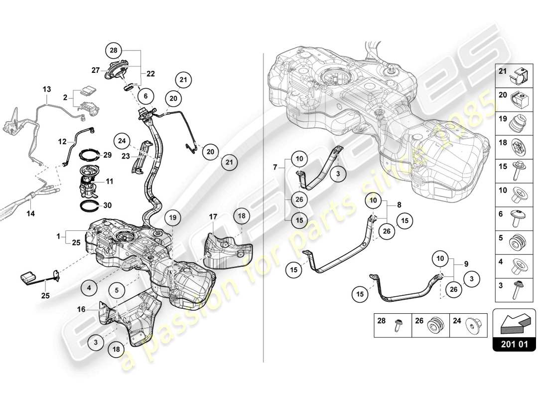 teilediagramm mit der teilenummer 8j0201449e