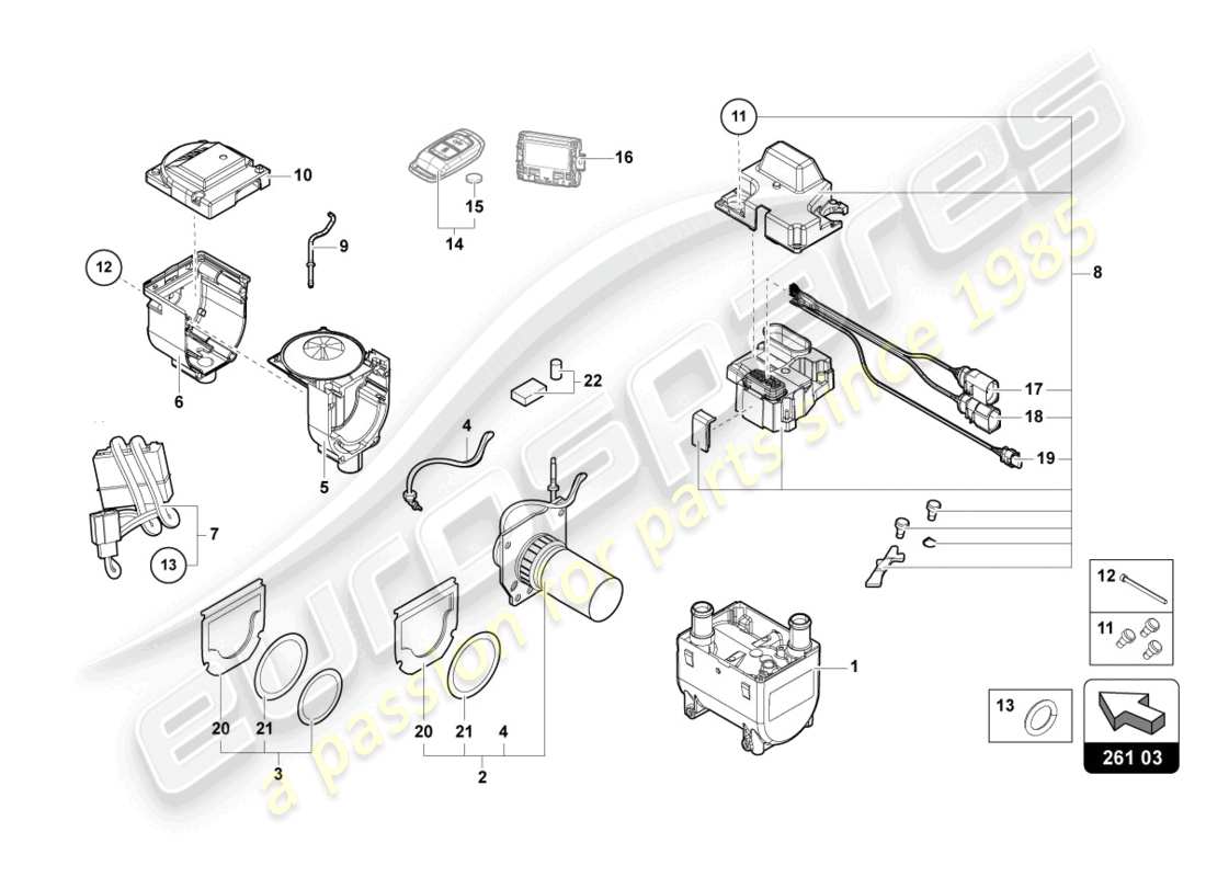 ein teilediagramm aus dem teilekatalog lamborghini urus (2020)