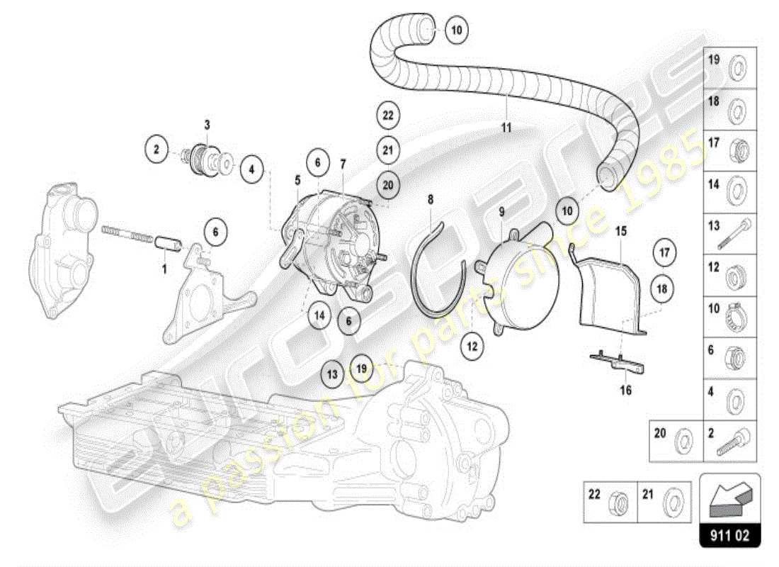 eine teilezeichnung aus dem lamborghini diablo vt (1999) teilekatalog