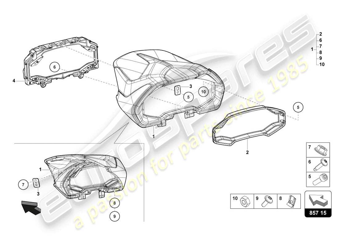 eine teilezeichnung aus dem lamborghini countach lpi 800-4 (2022) teilekatalog