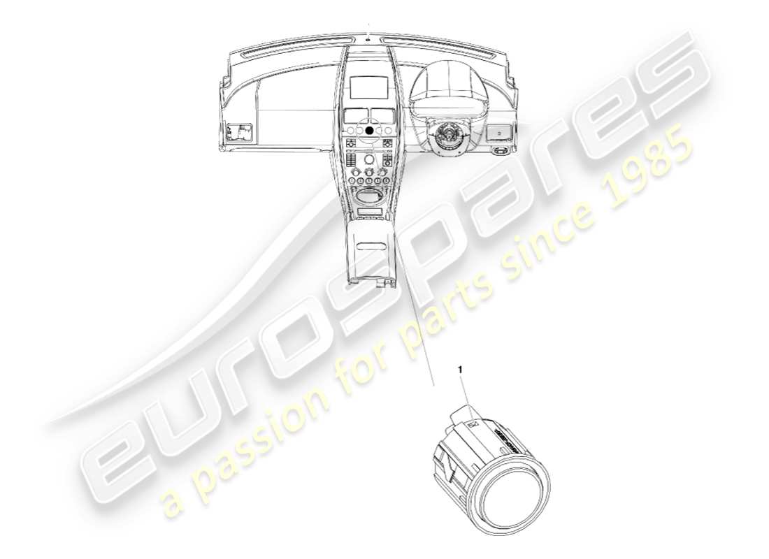 aston martin v8 vantage (2005) teilediagramm des starterknopfs