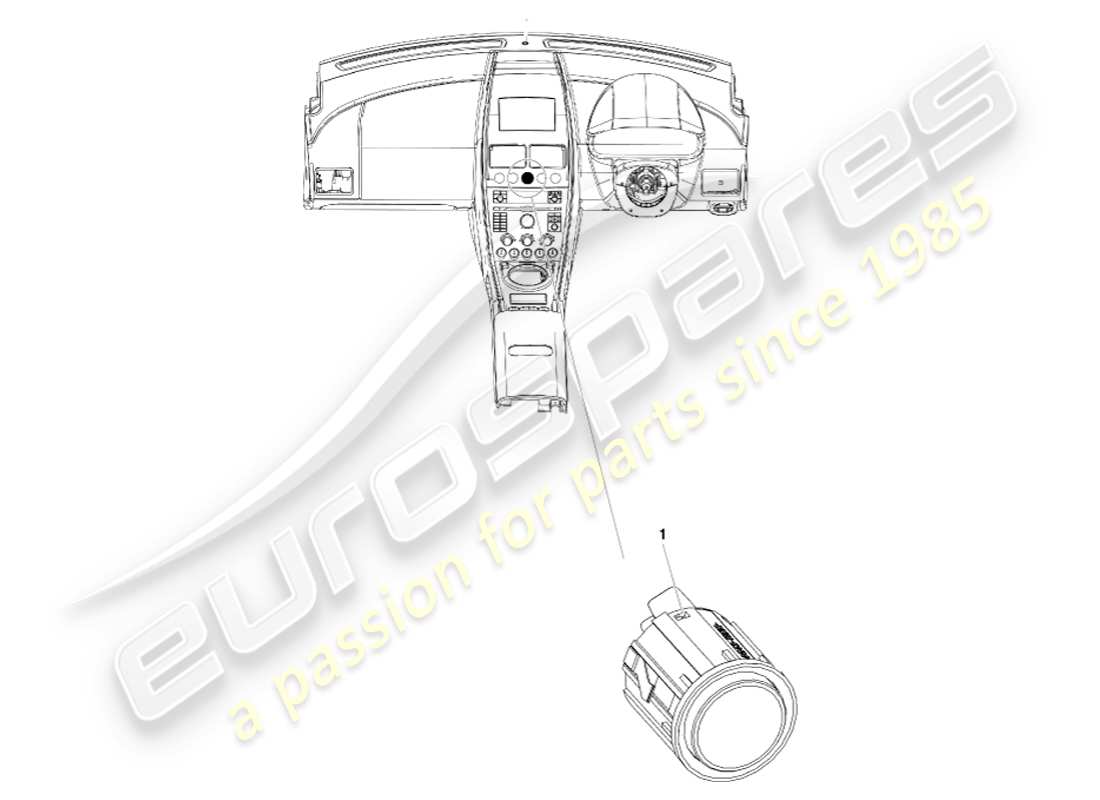 aston martin v8 vantage (2007) teilediagramm des starterknopfs