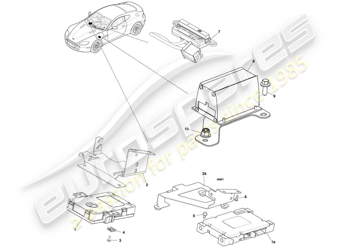 eine teilezeichnung aus dem aston martin v8 vantage (2007) teilekatalog