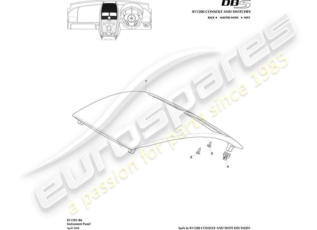 ein teilediagramm aus dem teilekatalog aston martin dbs (2014)