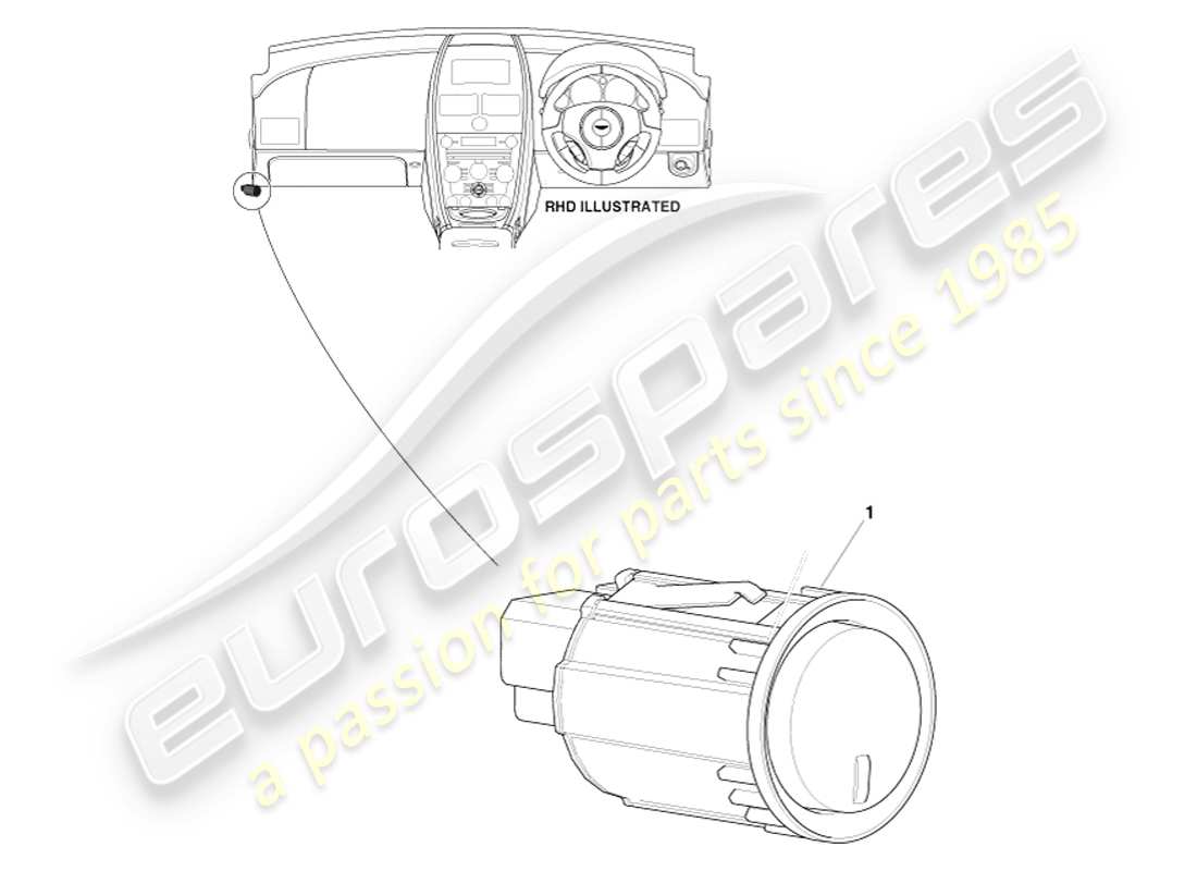 aston martin v8 vantage (2005) teilediagramm des tankentriegelungsschalters