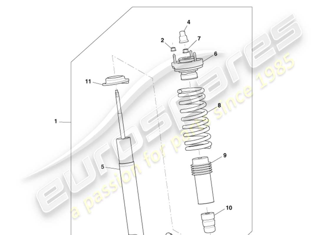 aston martin db9 (2004) hintere feder und dämpfer, bis 09my ersatzteildiagramm
