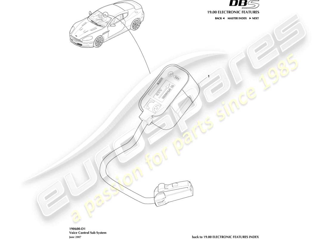 ein teilediagramm aus dem teilekatalog aston martin dbs (2013)