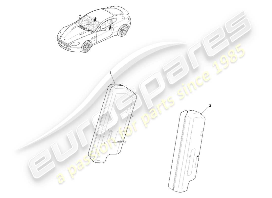 eine teilezeichnung aus dem aston martin v8 vantage (2005) teilekatalog