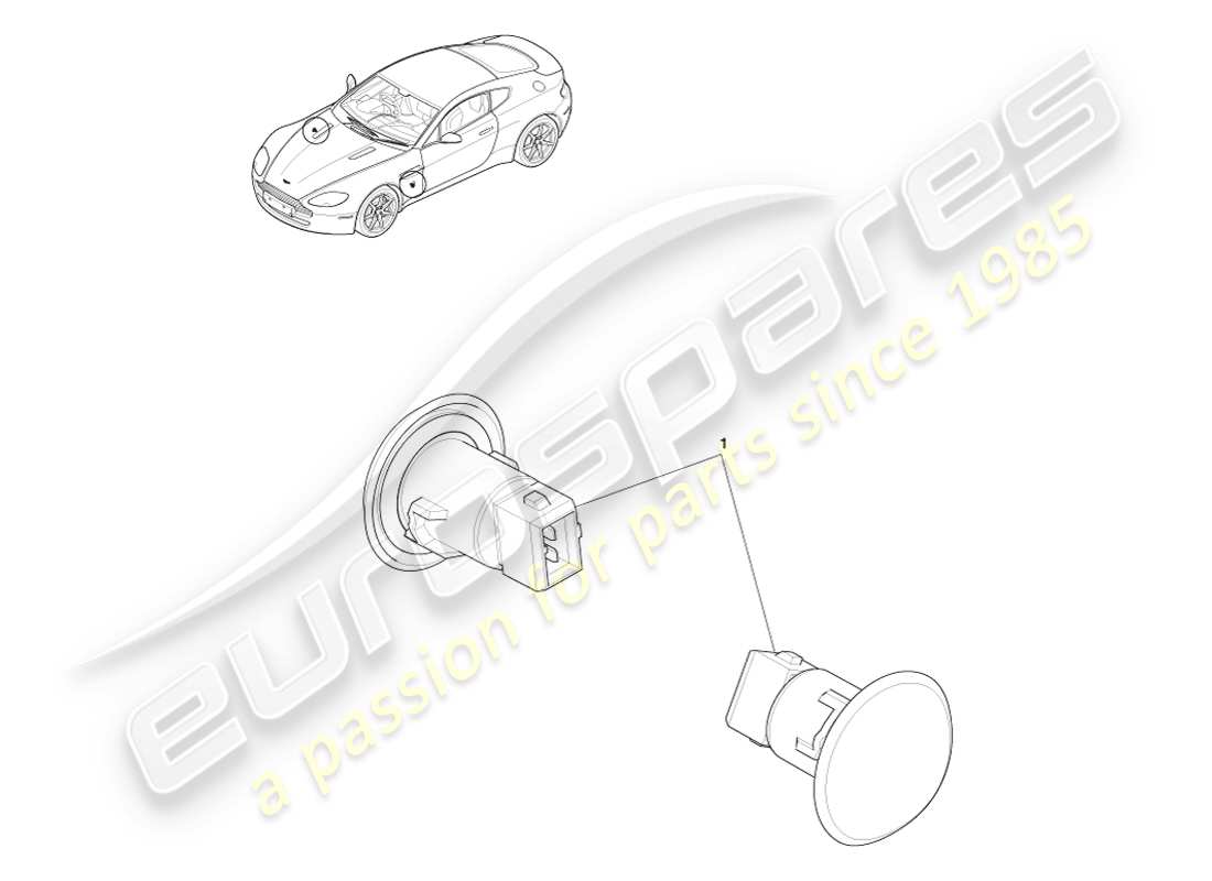 aston martin v8 vantage (2005) teilediagramm für seitenblinker
