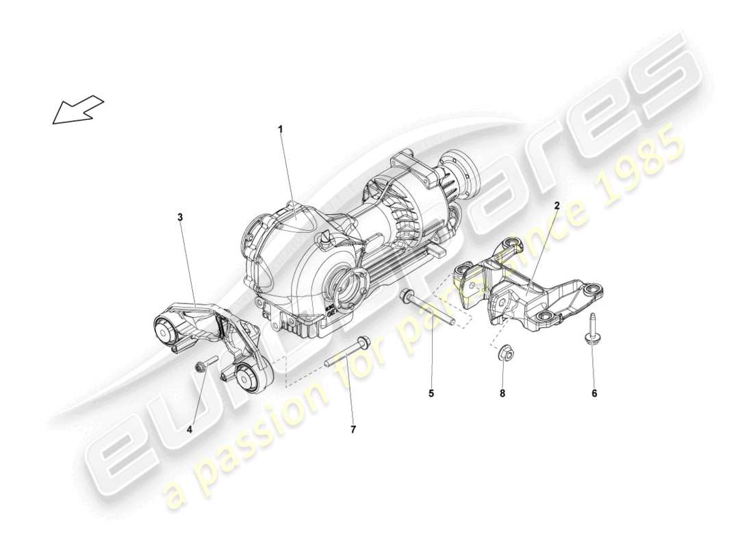 lamborghini lp560-4 spider (2009) achsantrieb, komplett vorne ersatzteildiagramm