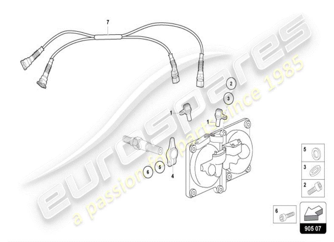 lamborghini diablo vt (1999) phasensensor teilediagramm