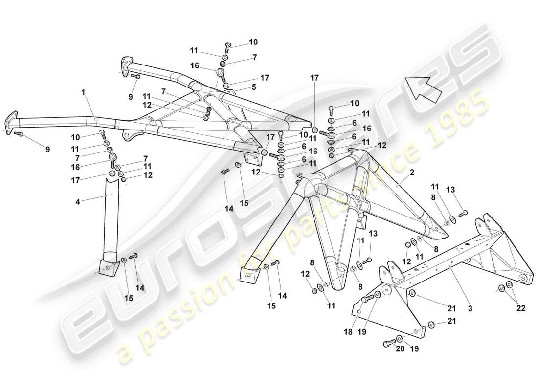 lamborghini lp640 roadster (2008) frame-teilediagramm