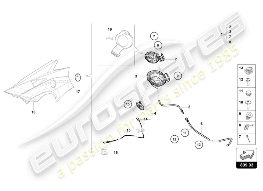 lamborghini 2024 (sto) tankklappe - ersatzteildiagramm