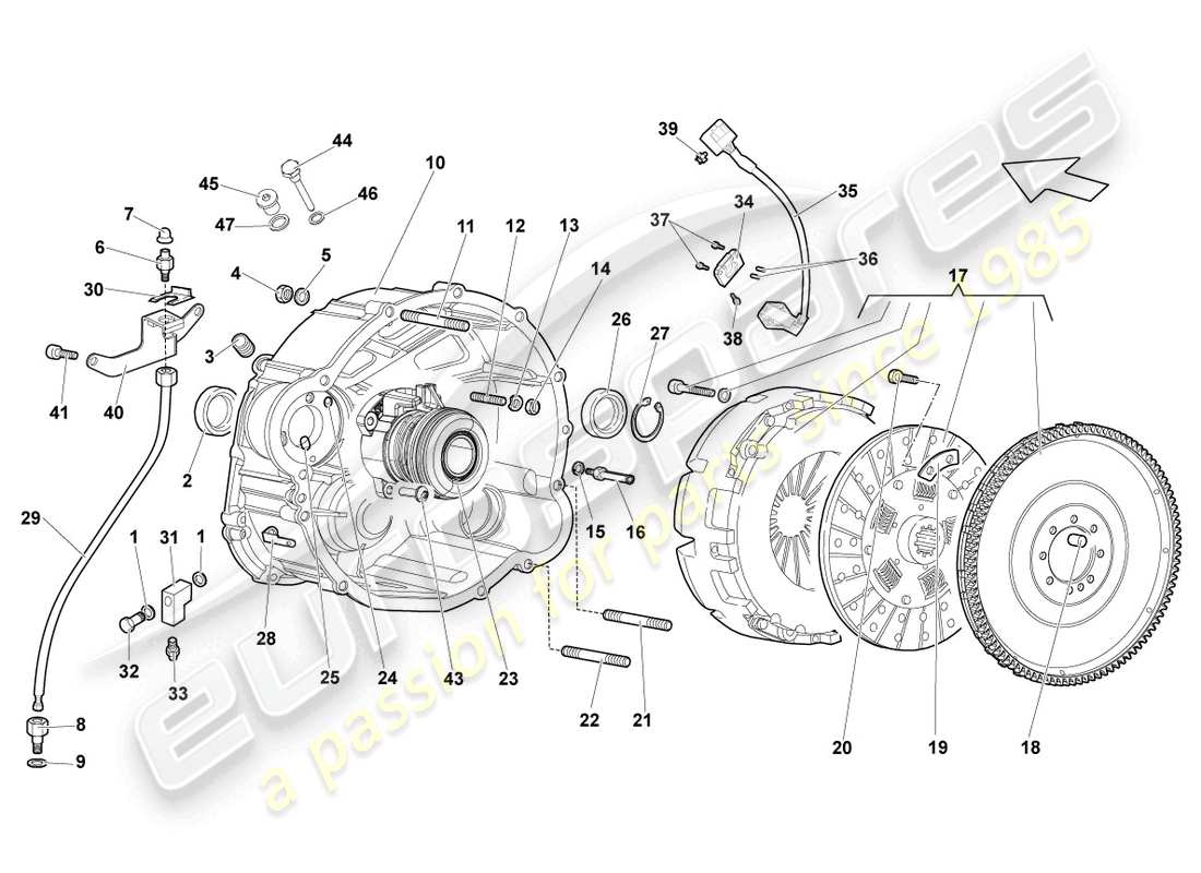 lamborghini reventon kupplung e-gear ersatzteildiagramm