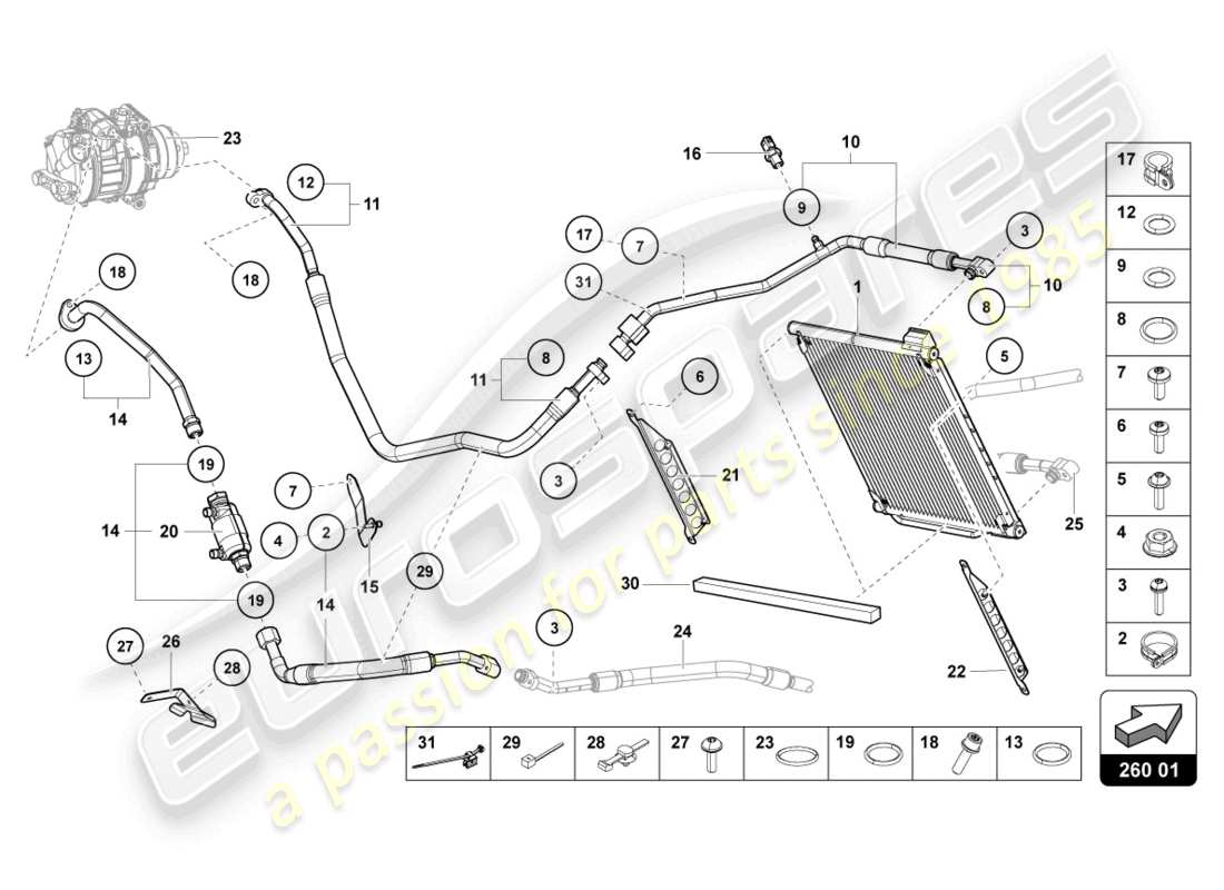 lamborghini countach lpi 800-4 (2022) a/c-kondensator - teilediagramm