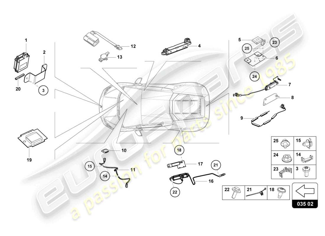lamborghini tecnica (2024) antenne teilediagramm
