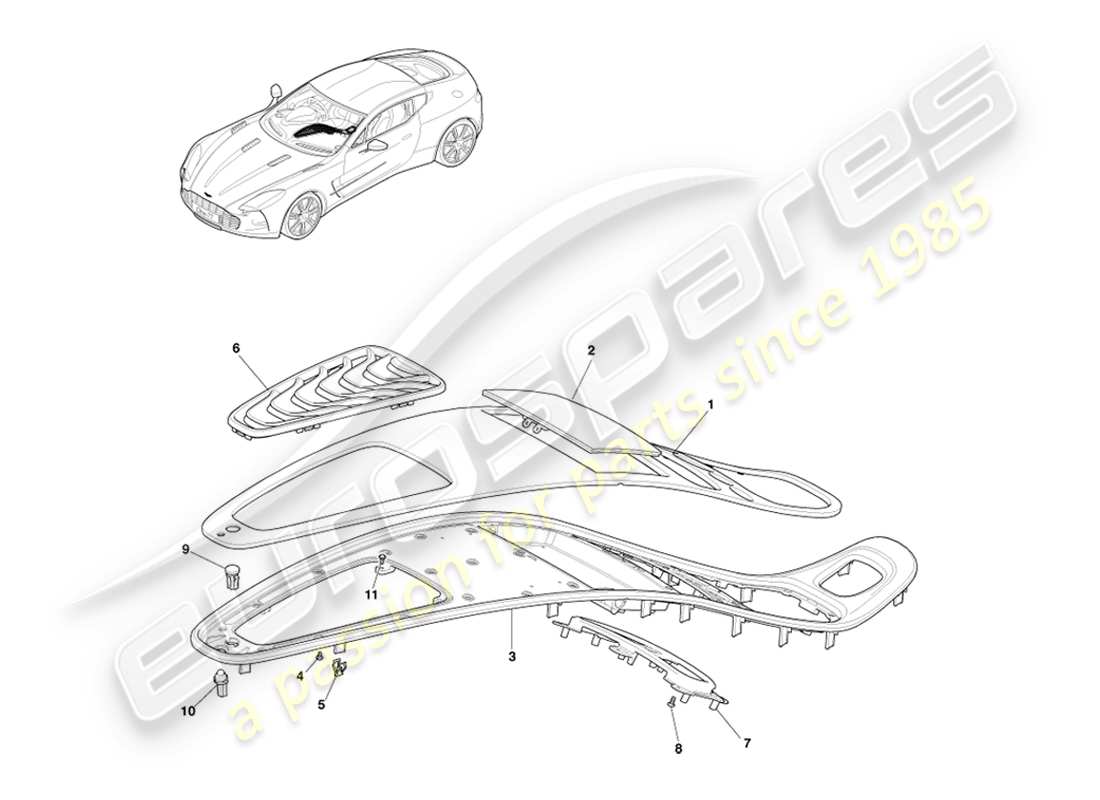 TEILEDIAGRAMME AUS DEM ASTON MARTIN ONE-77 TEILEKATALOG ANZEIGEN ein teilediagramm aus dem teilekatalog aston martin one-77