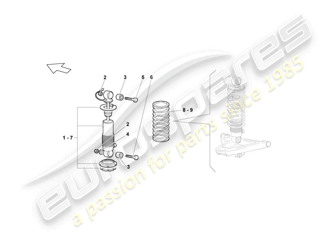 lamborghini lp640 roadster (2010) aufhängung vorne teilediagramm