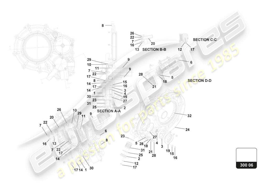 lamborghini 2018 (super trofeo evo) baugruppe, linke seitenabdeckung ersatzteildiagramm