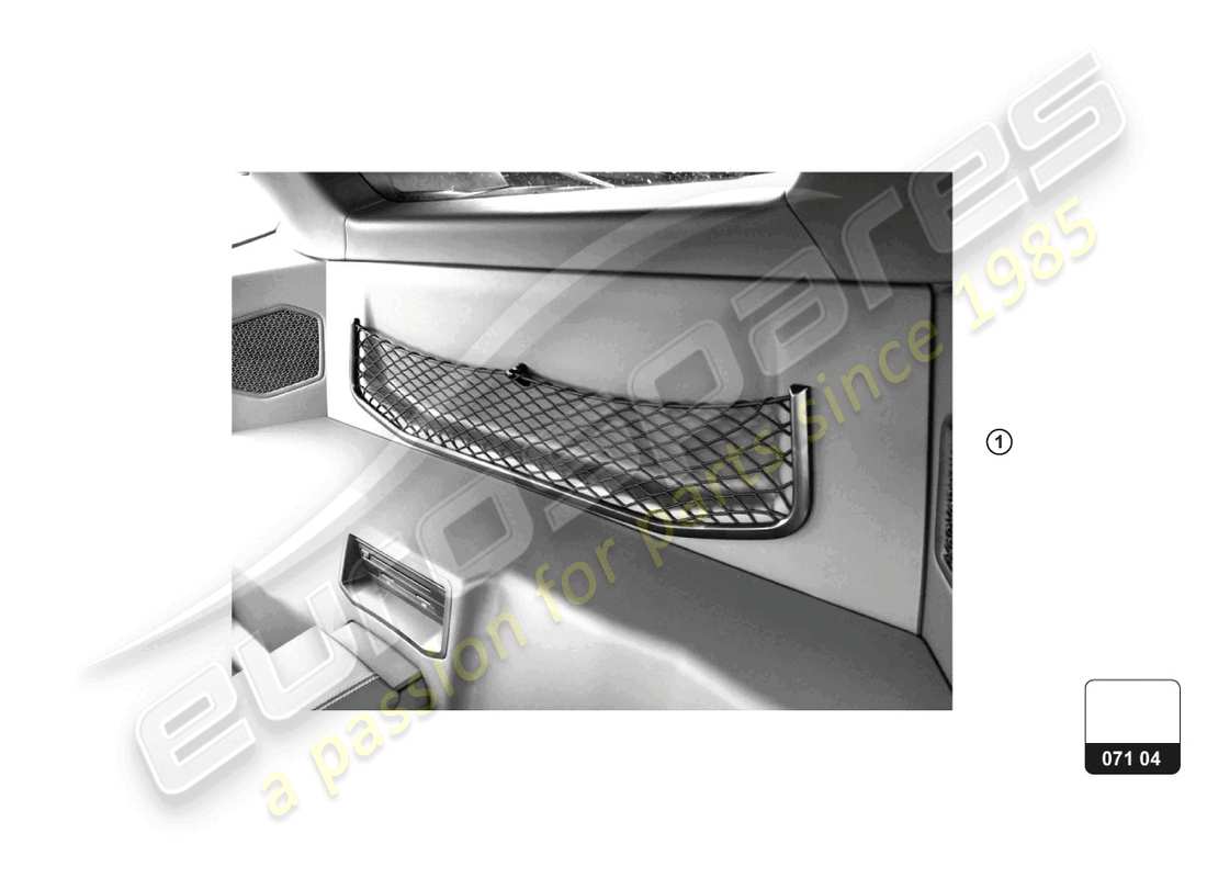 lamborghini accessories (tecnica) mesh pocket ersatzteildiagramm