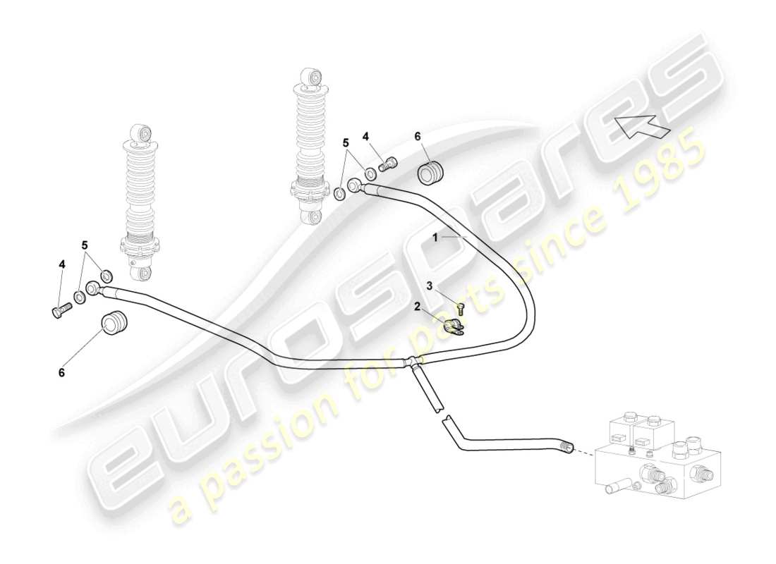 lamborghini reventon roadster chassis (selbstnivelliersystem) vorne teilediagramm