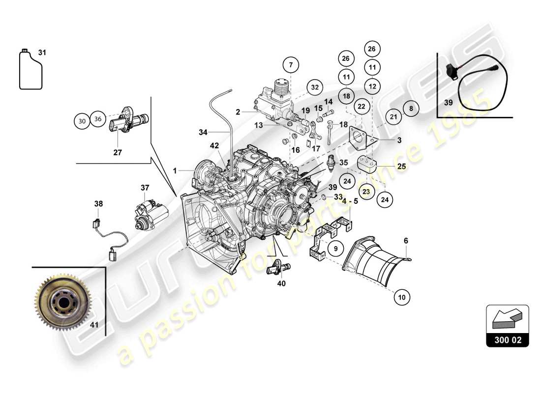 lamborghini super trofeo evo (2018) gear-teilediagramm
