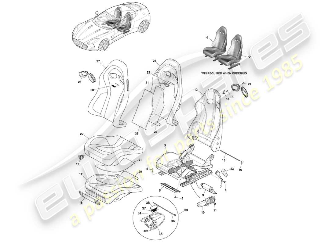 aston martin one-77 (2011) sparco sportsitz teilediagramm